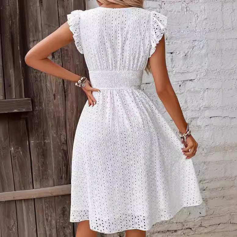 Dame A-formet kjole med spidsmønster Stilla