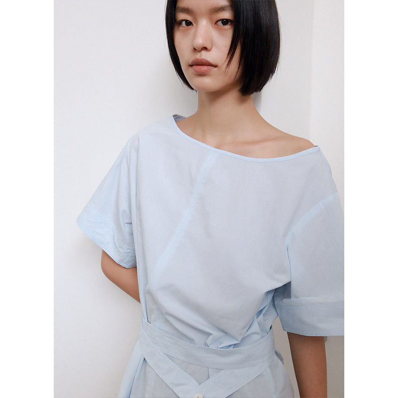 Dame afslappet oversized overdel med justerbart bælte Stilla