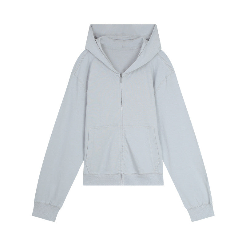 Dame afslappet hættejakke med praktiske lommer og gennemgående lynlås Stilla