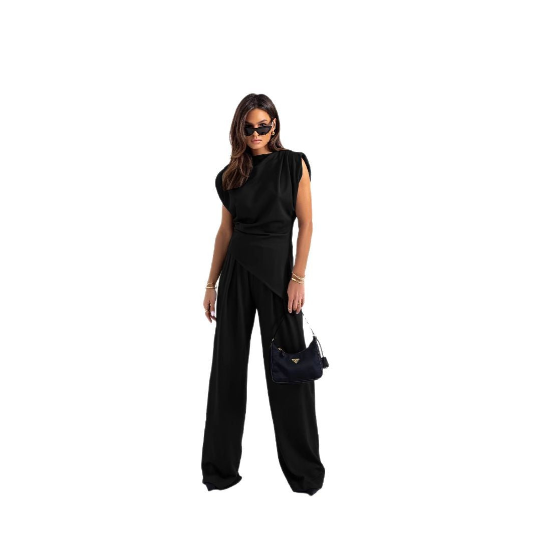 Dame Elegant Jumpsuit med asymmetrisk kant Stilla