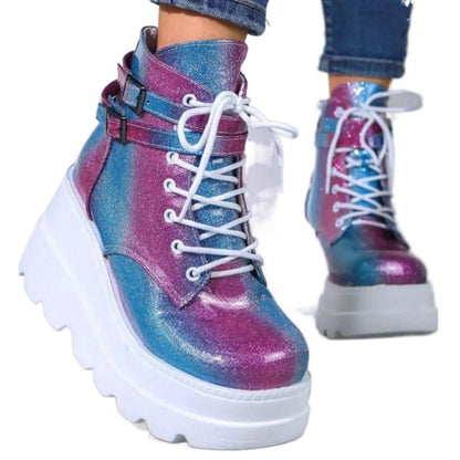 Dame Plateau-støvler i robust design Stilla