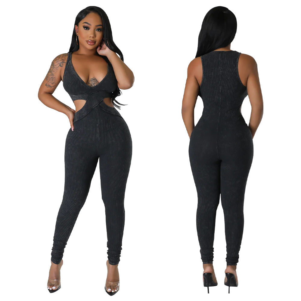 Dame Cut-Out Jumpsuit med gulvlængde og stilfuldt design Stilla