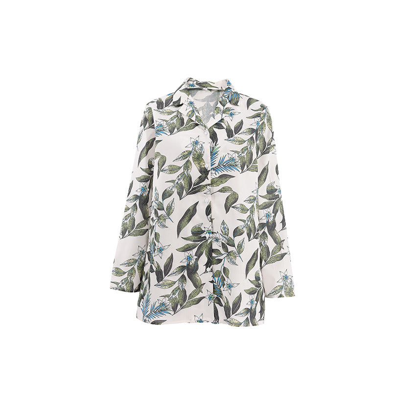 Dame afslappet bluse med blomstermønster og afslappet snit Stilla