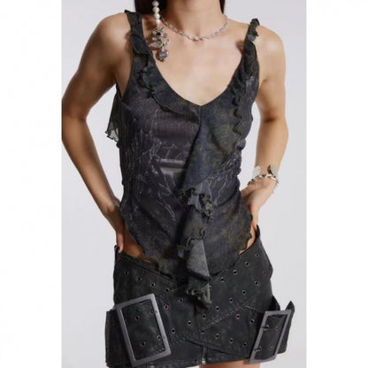 Dame Rynke asymmetrisk Bodysuit Stilla