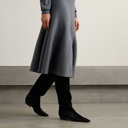 Femme Sleek Spidsfod Lårhøje Stiletto Støvler Stilla