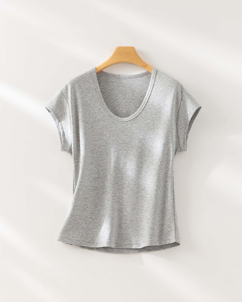 Femme Cap Sleeve Modal Blandingsmateriale Top Stilla