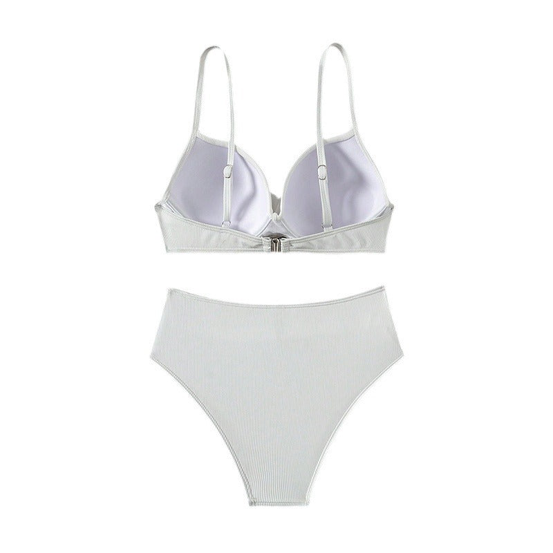 Damer Høj talje bikini sæt med elegant omslagssnit og polstrede kopper Stilla