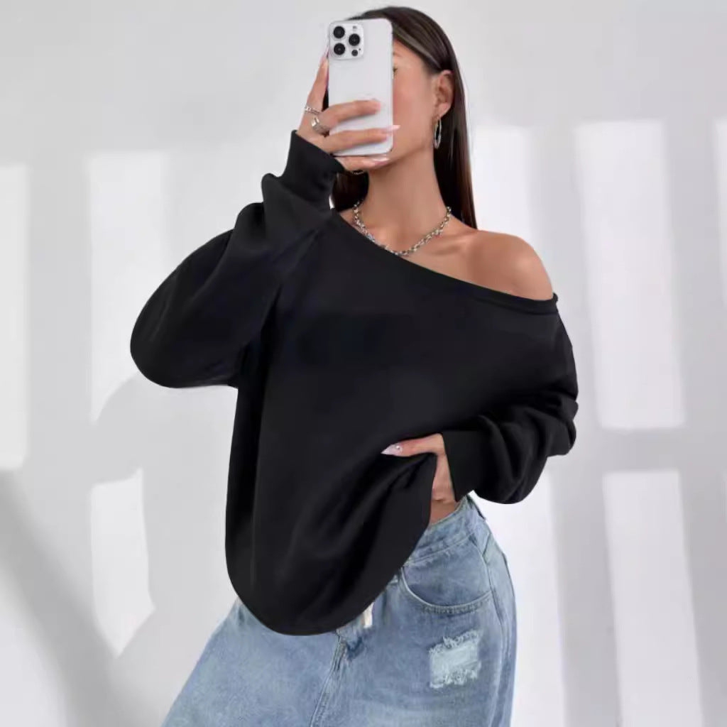 Dame afslappet Off-Shoulder sweater med løs pasform Stilla