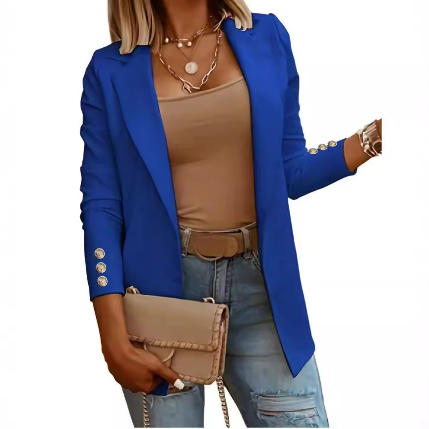 Dame Elegant Blazer med dekorative Knapper Stilla