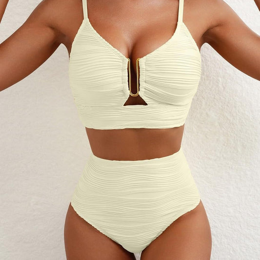 Dame Højtaljede Rib-Bikini-Sæt Stilla 1750840330