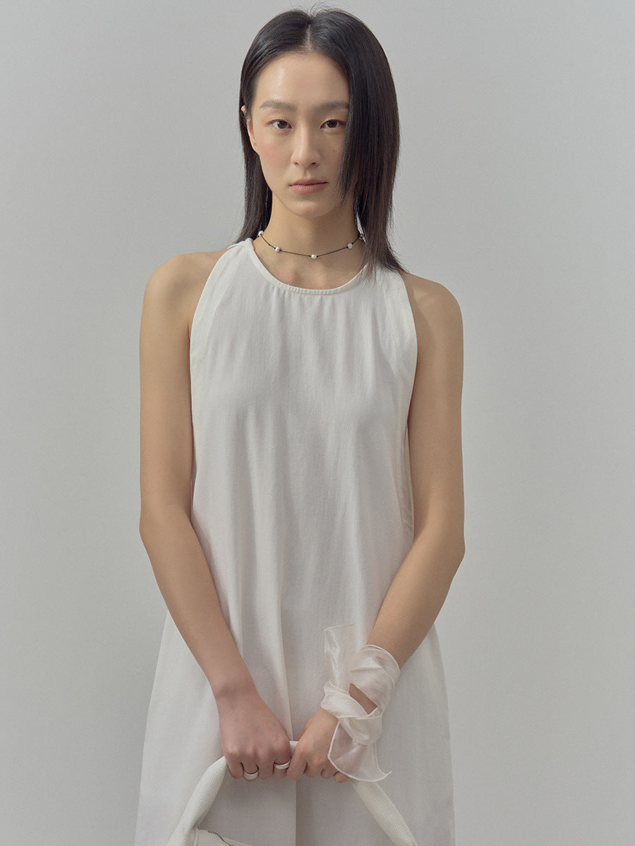 Dame afslappet midikjole med høj krave Stilla