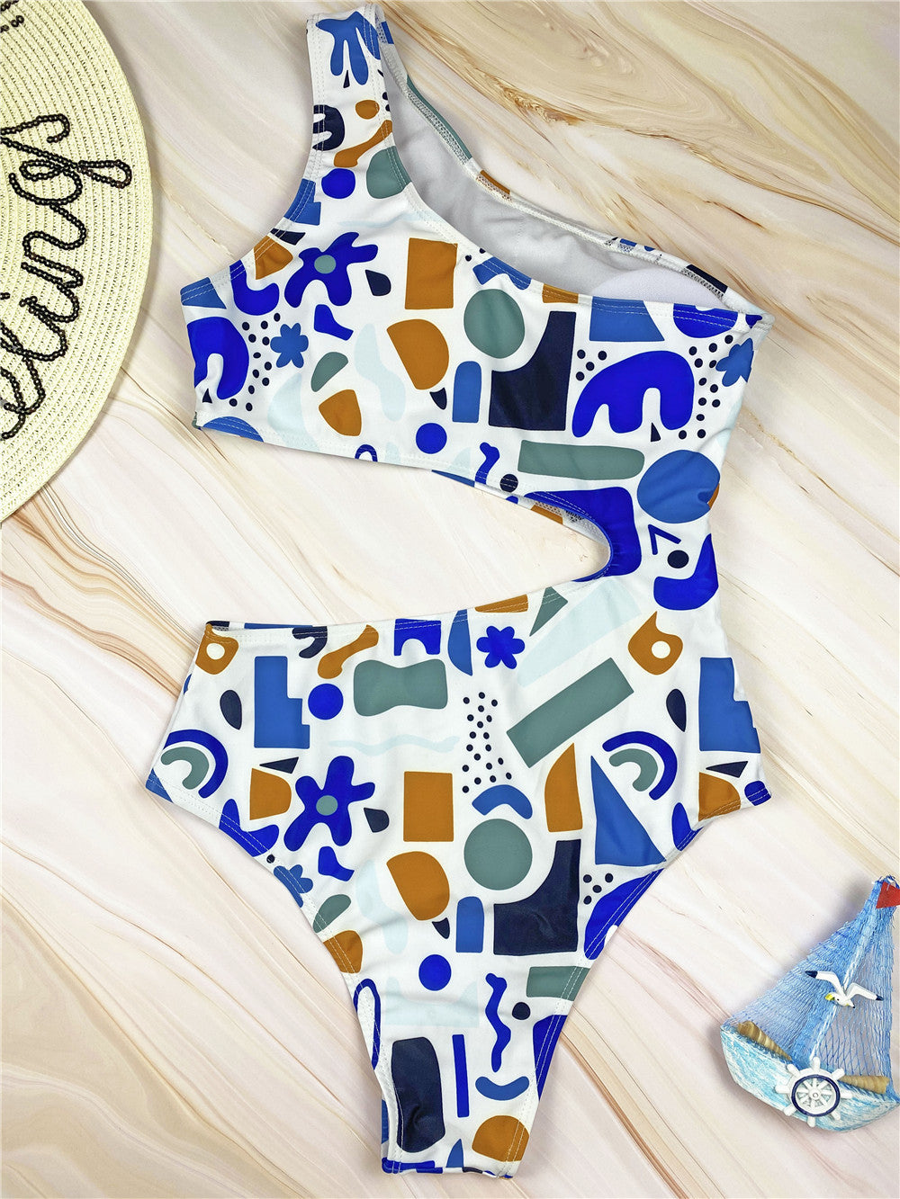 Dame Cut-Out Asymmetrisk Bikini-Sæt Stilla