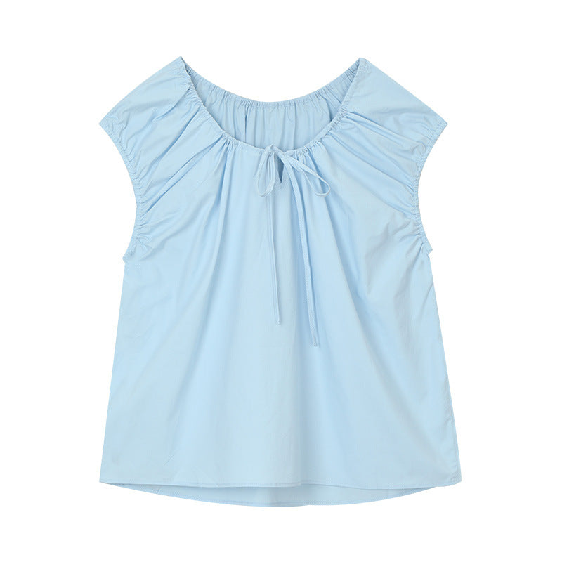 Dame elegant bluse med draperinger Stilla