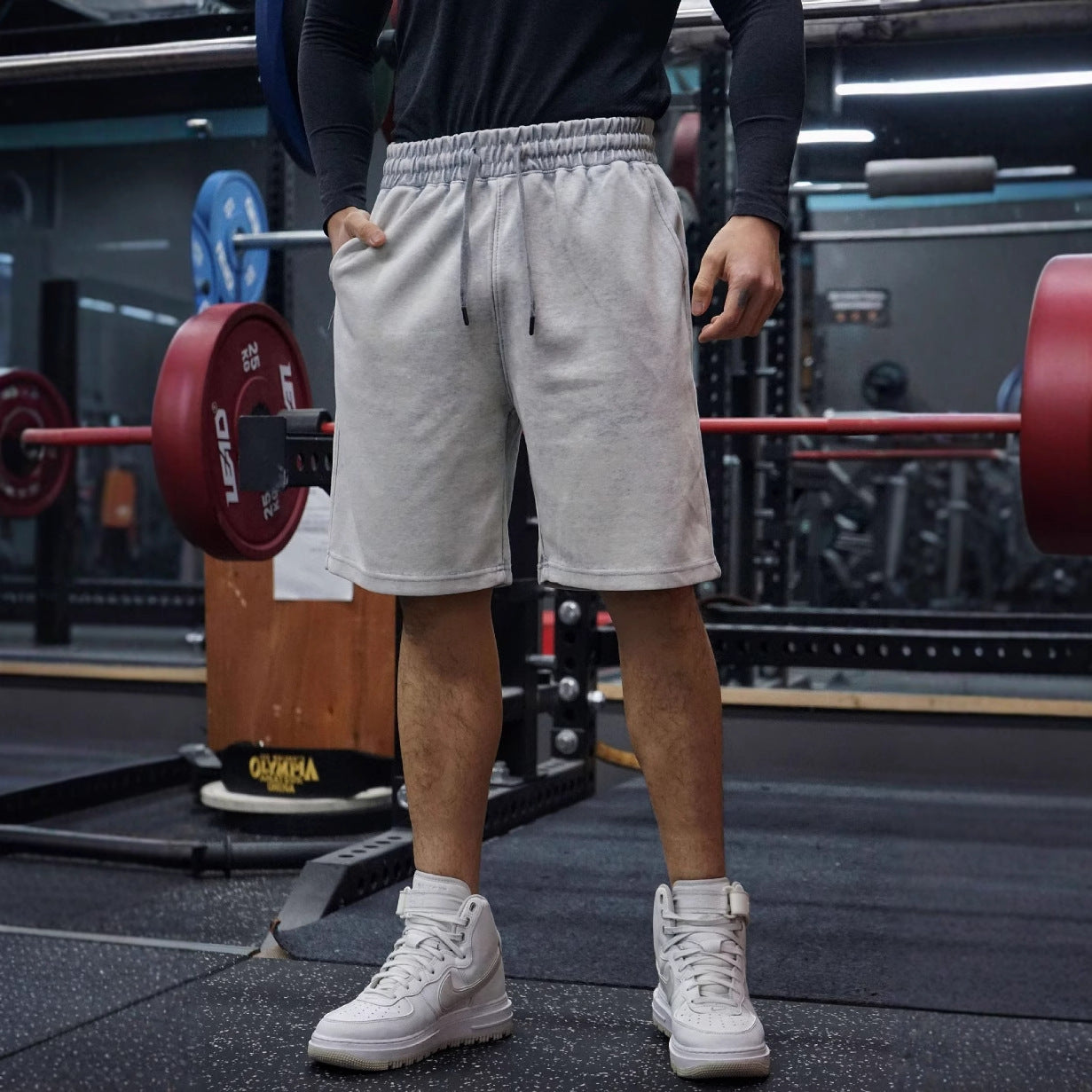 Herrer Sporty Sweatshorts med komfortabel linning og funktionelt design Stilla