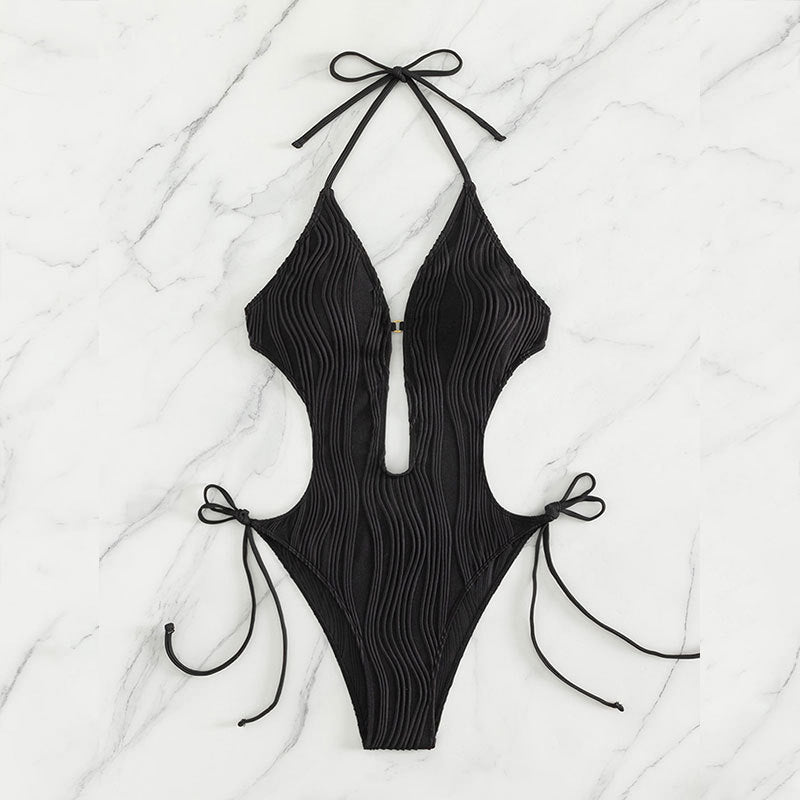 Dame Cut-Out Badedragt med innovativt design og moderne ribstruktur Stilla