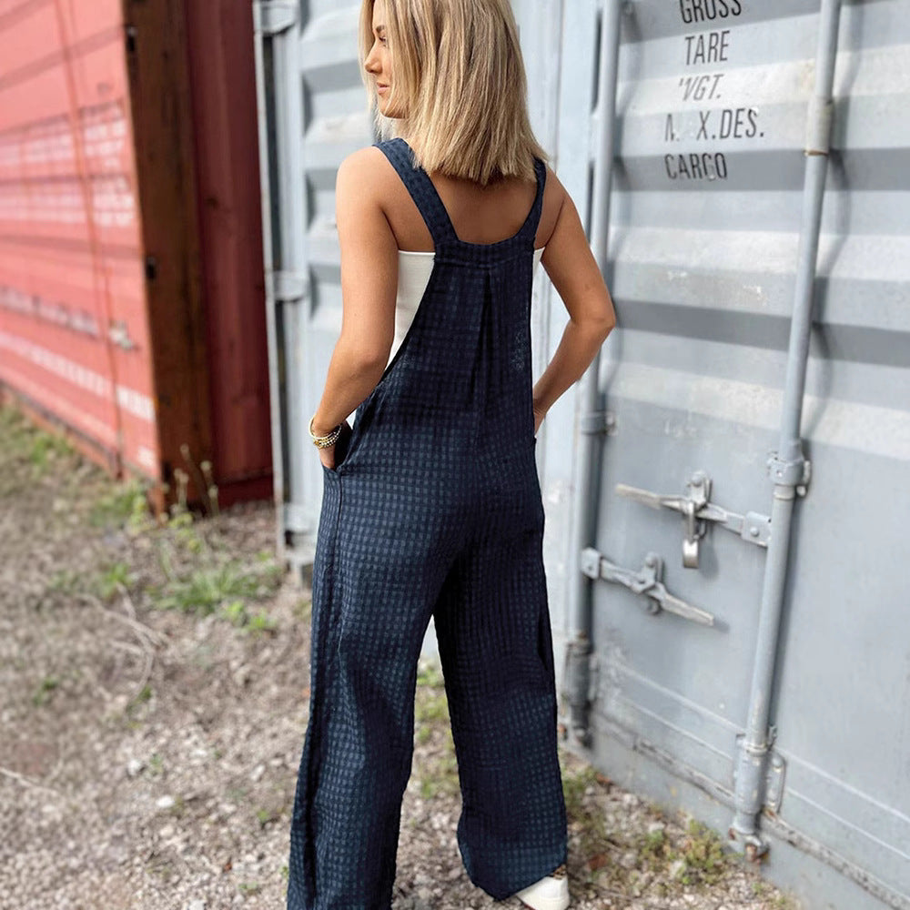 Damer Justerbare Stropper Bredben Overall Jumpsuit Stilla