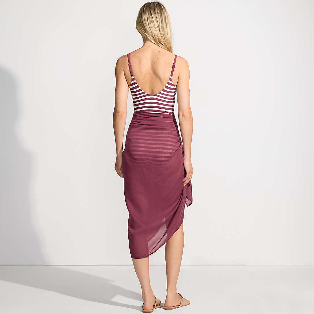 Dame Elegant designet badedragt med asymmetrisk chiffonoverlæg Stilla