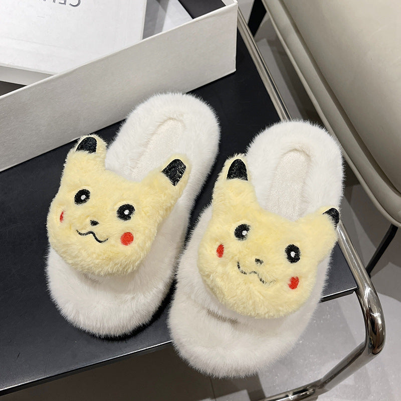 Dame hjemmesko med sødt Pikachu-motiv og blødt plysch Stilla
