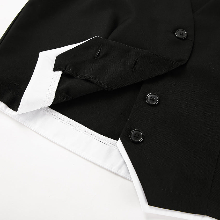 Dame Elegant Cropped Blazer-Sæt med bred buks og moderigtige accenter Stilla