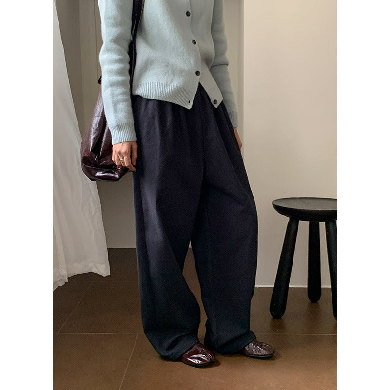 Dame afslappet Palazzo-bukser med høj talje og komfortabel elastik Stilla