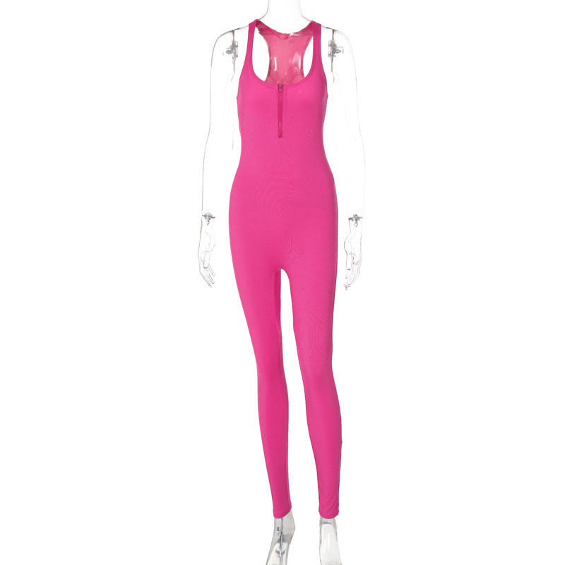 Dame Sporty jumpsuit med smart lynlås og fleksibel pasform Stilla