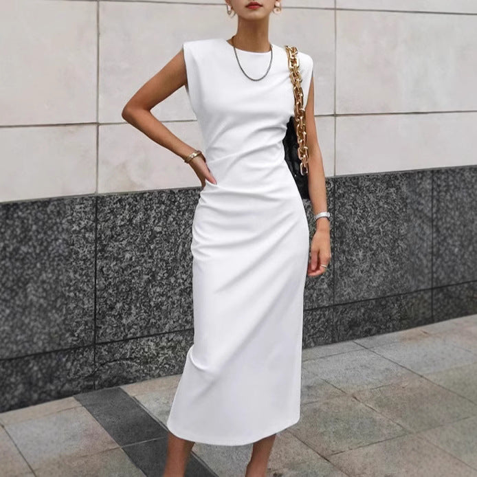 Dame Elegant aften kjole med strukturerede skuldre Stilla