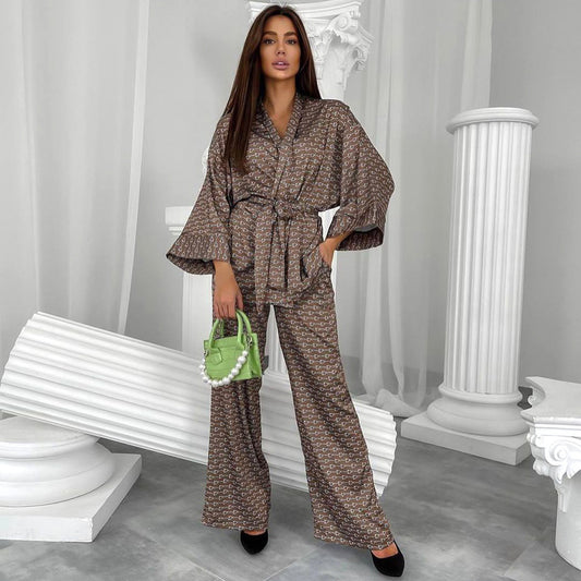 Dame elegant jumpsuit-sæt med bred pasform og moderne detaljer Stilla