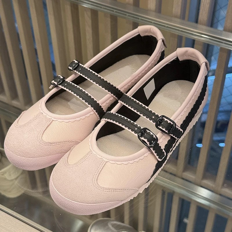 Dame Dobbeltrem Mary Jane Ballerinas Stilla