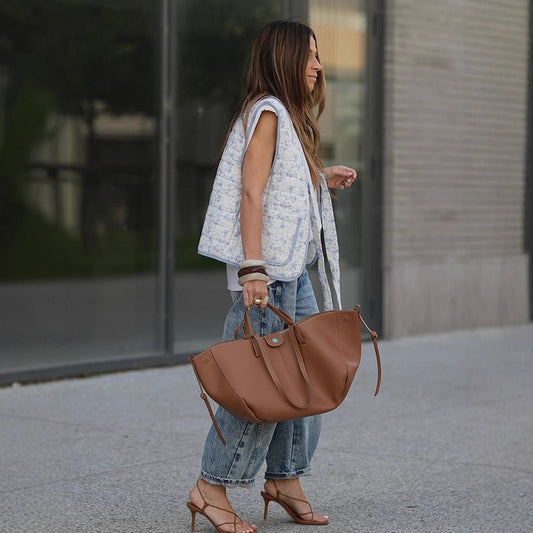 Dame afslappet oversized vest med blomster mønster Stilla