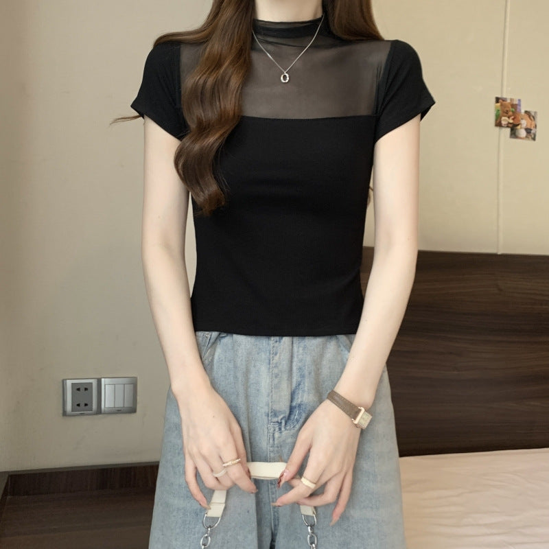 Femme Gennemsigtig Overlay T-shirt Stilla