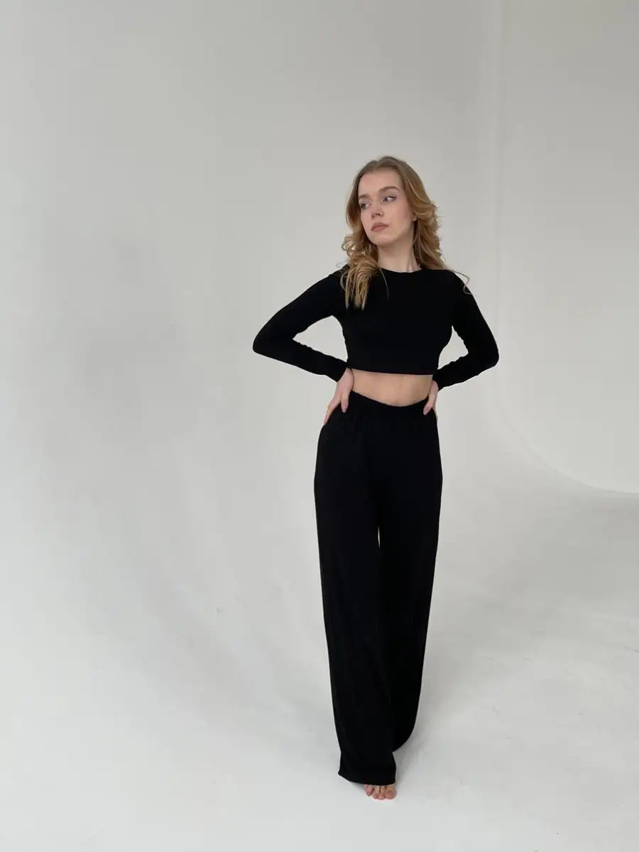 Dame afslappet lounge-sæt med blødt stof og elegant pasform Stilla