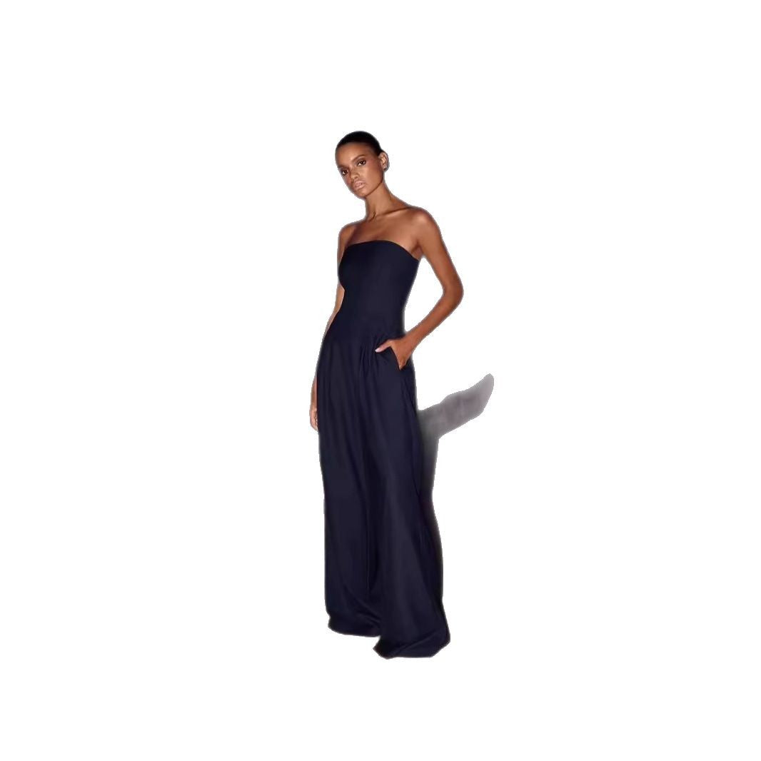 Dame jumpsuit med bredt ben Stilla