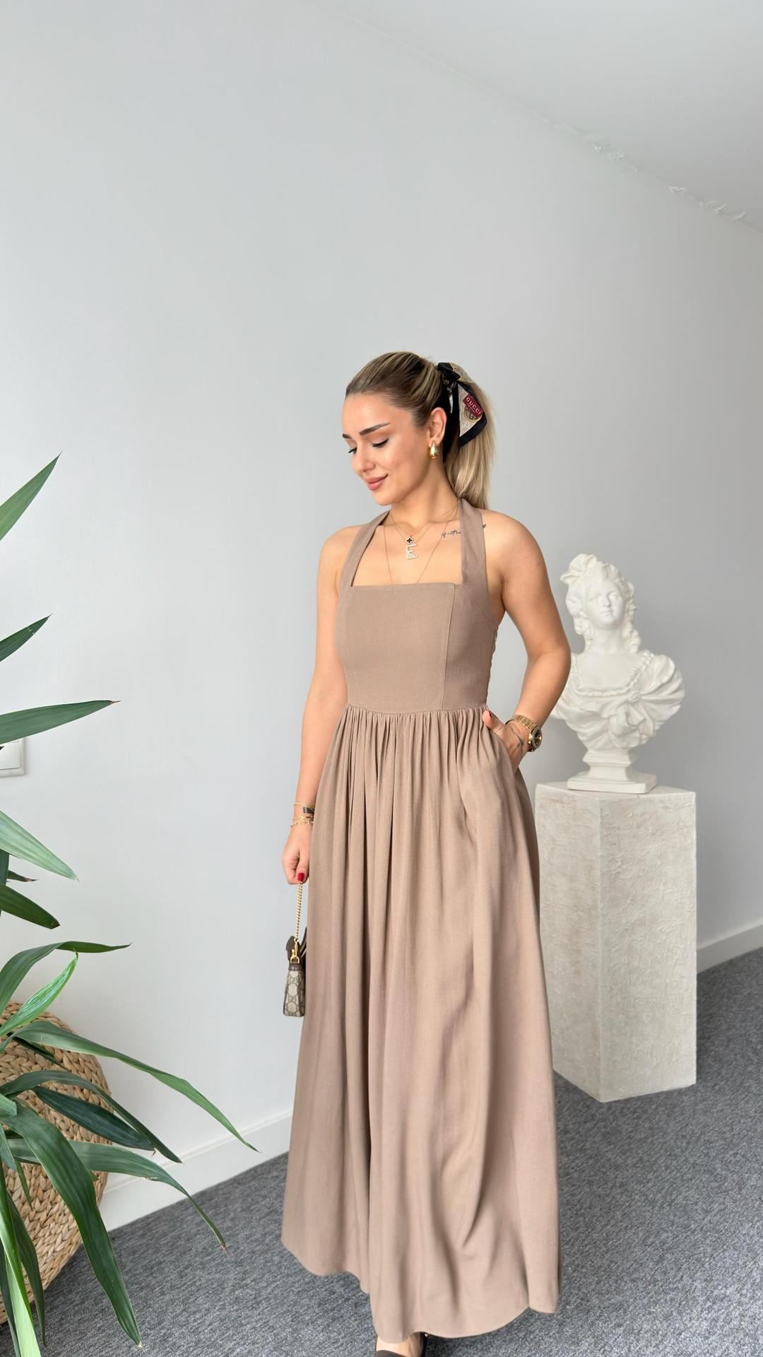 Dame Elegant A-linje Maxikjole Stilla