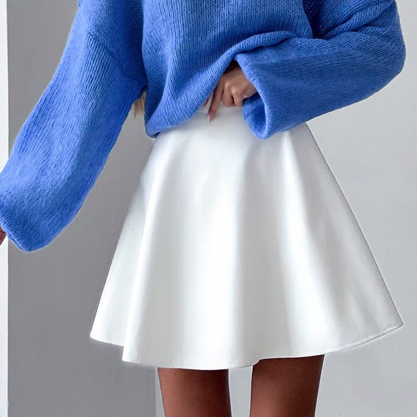 Dame A-linje nederdel i flydende stof med svajende kant Stilla