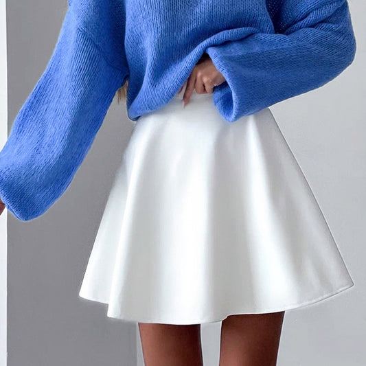 Dame A-linje nederdel i flydende stof med svajende kant Stilla