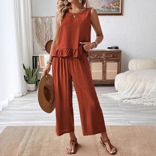 Damer luftig jumpsuit med flæse Stilla