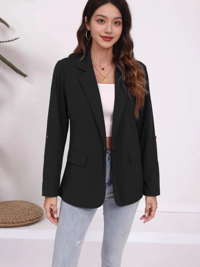 Dame Elegant blazer med afslappet snit og dyb revers Stilla