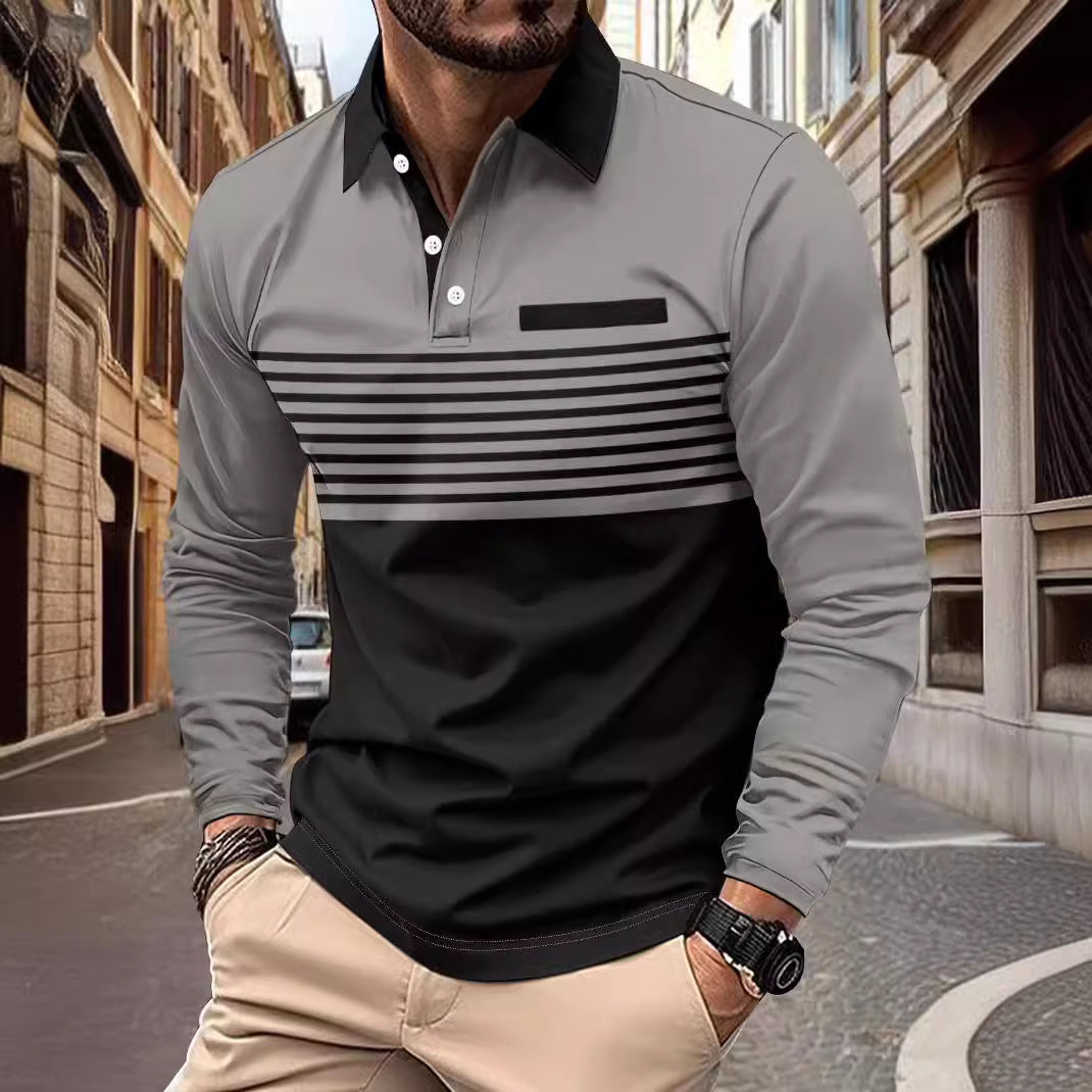 Herre Langærmet Polo T-shirt Stilla