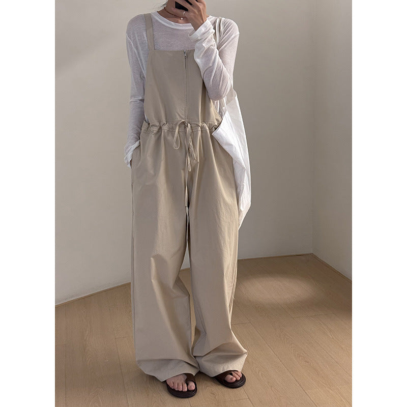 Dame Casual Jumpsuit-Bukser med justerbare stropper og funktionelle lommer Stilla