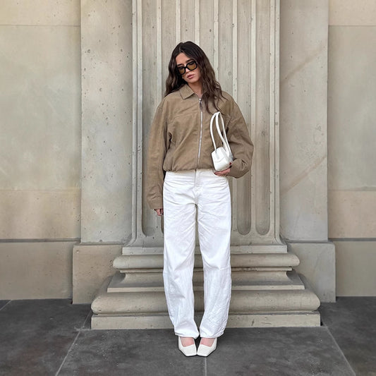 Dame afslappet ruskindsjakke i oversized snit Stilla