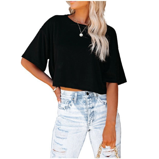 Dame Cropped Relaxed Fit T-Shirt Stilla