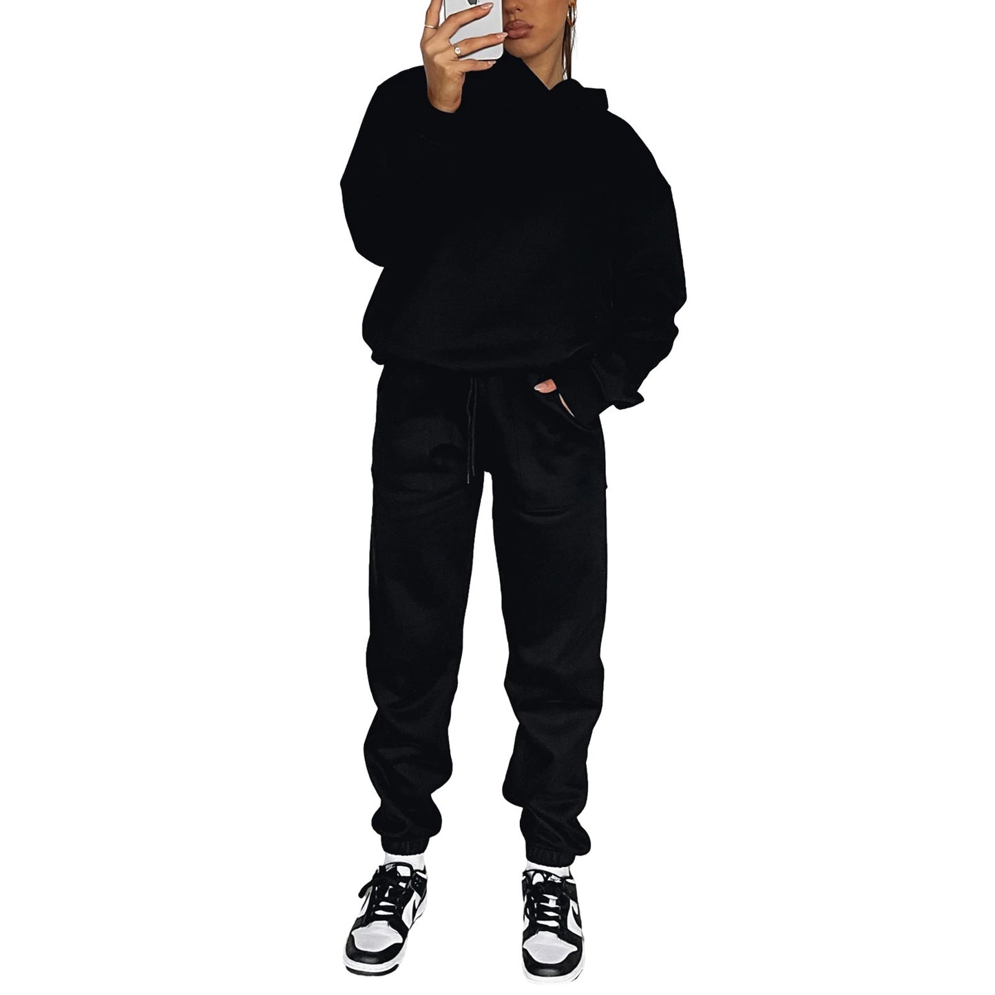 Dame afslappet hoodie- og joggingdragt sæt Stilla