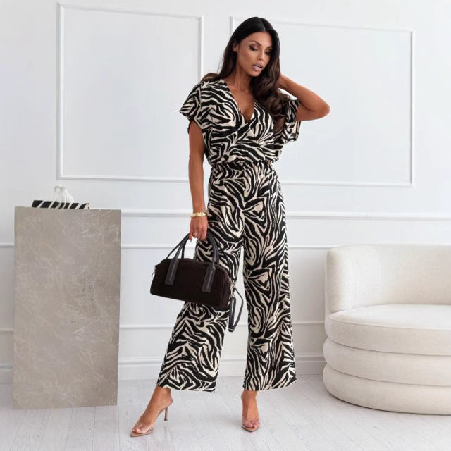 Dame Stilig Leopardskindsmønster Jumpsuit Stilla