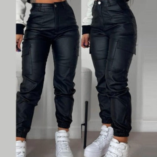 Stilla | Pu Street Style Cargo Bukser