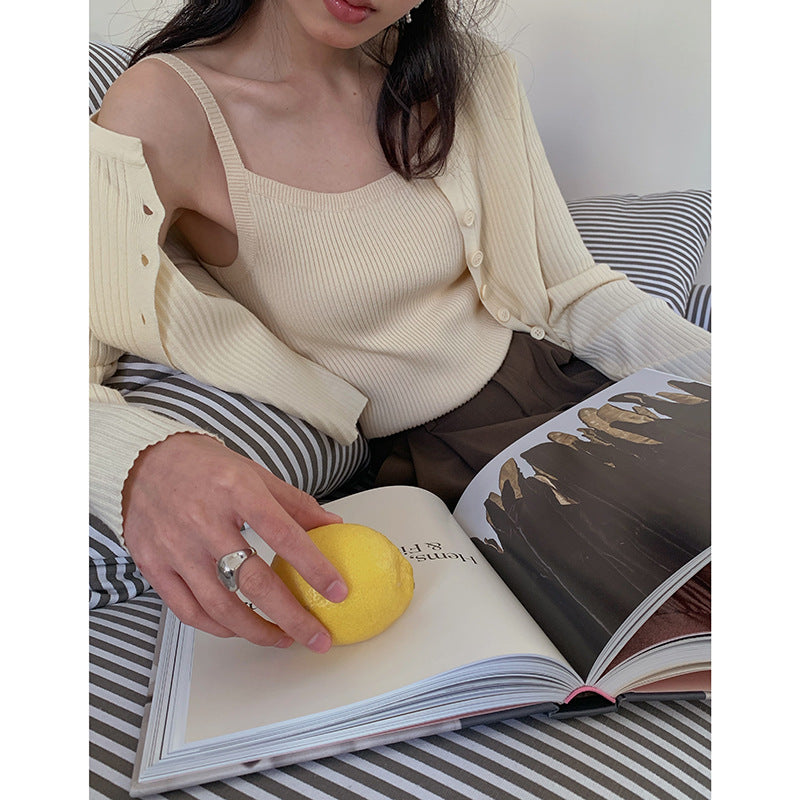 Dame Cropped Top i ribbet materiale Stilla