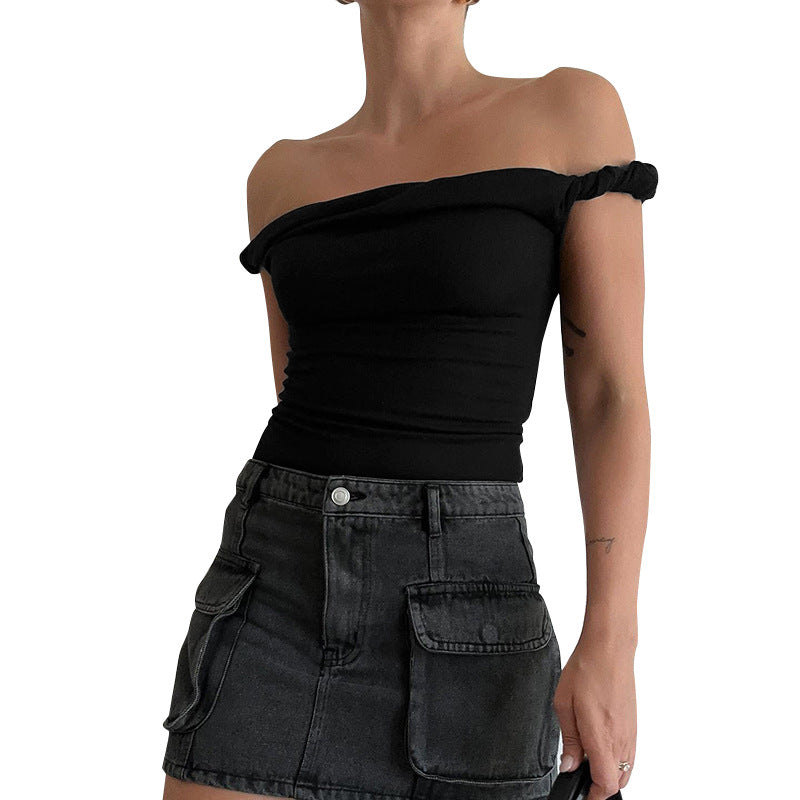 Dame Off-Shoulder Bodysuit med Draperet Design Stilla