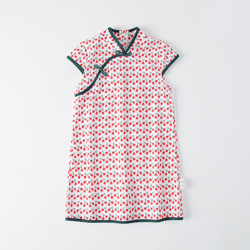 Pige Floral Print Orientalsk Kjole Stilla