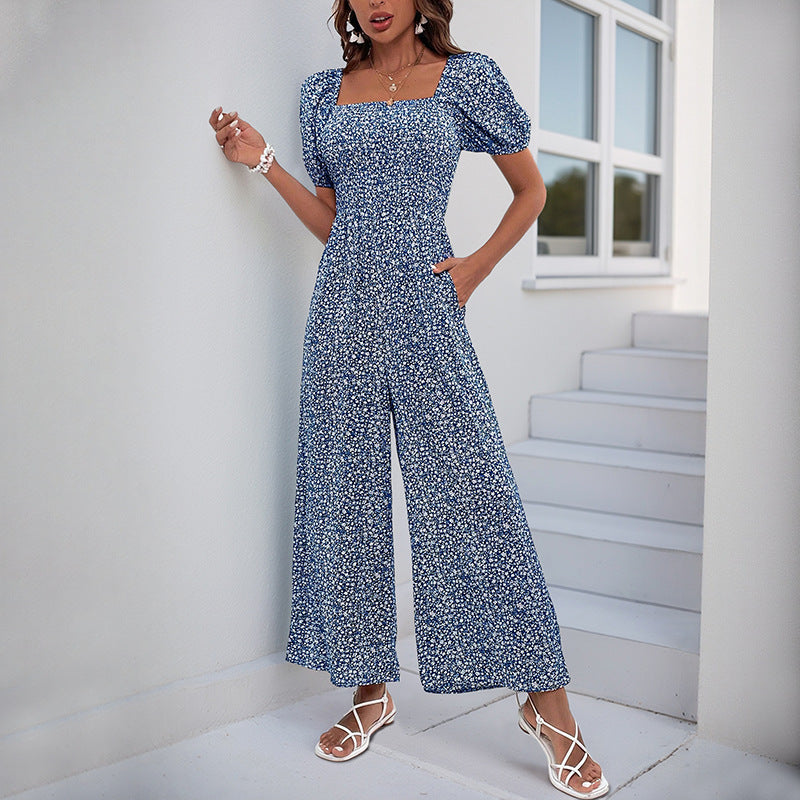 Dame Elegant Blomstret Print Jumpsuit Stilla