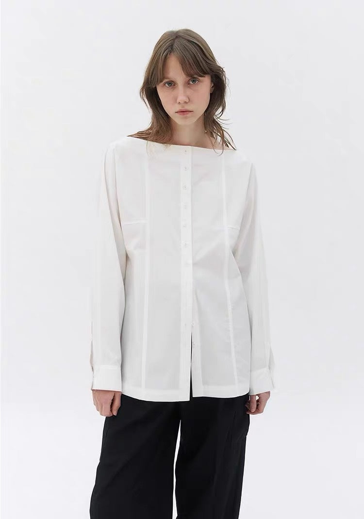 Dame elegant Button-Up Bluse med struktureret design og behagelig pasform Stilla