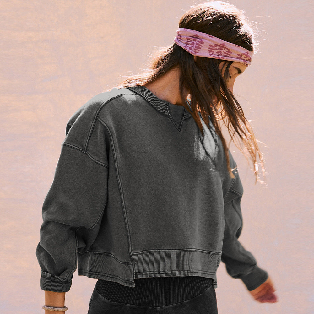 Dame afslappet oversized sweatshirt med strategiske syninger Stilla